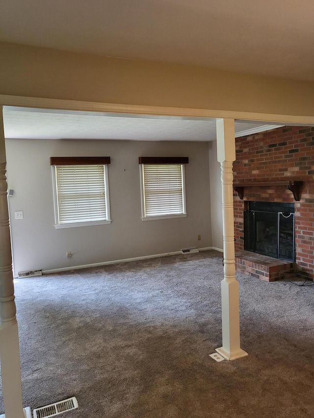 664 Linda Ave, Danville, KY 40422 - unfurnished living room featuring carpet, healthy amount of natural light, and a fireplace