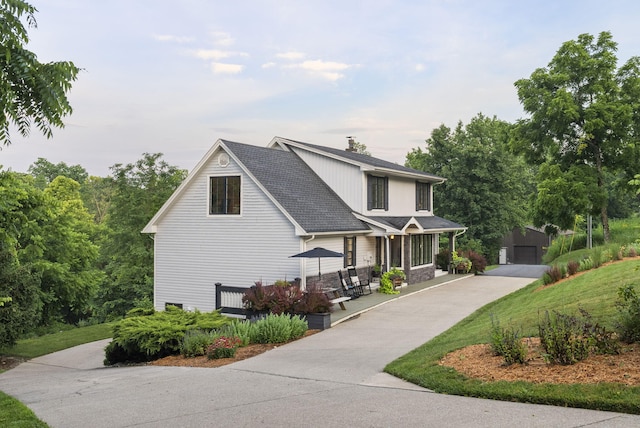 1020 Cornish Ln, Lawrenceburg, KY 40342 - view of home's exterior featuring a chimney and stone siding