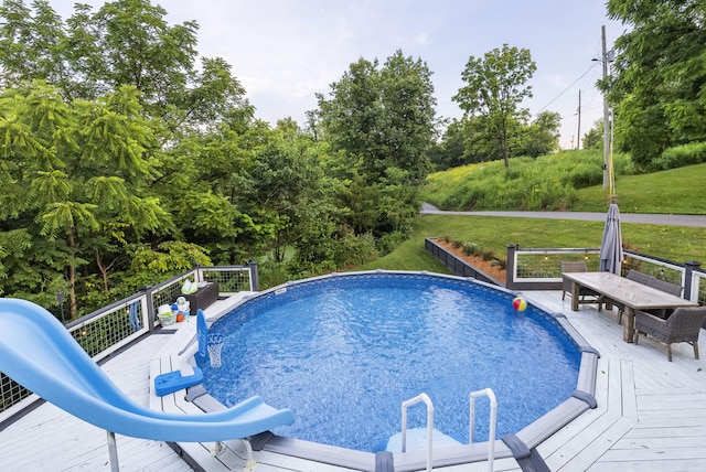 1020 Cornish Ln, Lawrenceburg, KY 40342 - swimming pool with a deck, a yard, and outdoor dining area