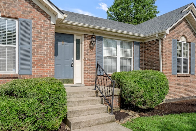 2916 Sandersville Rd, Lexington, KY 40511 - property entrance featuring brick siding and roof with shingles