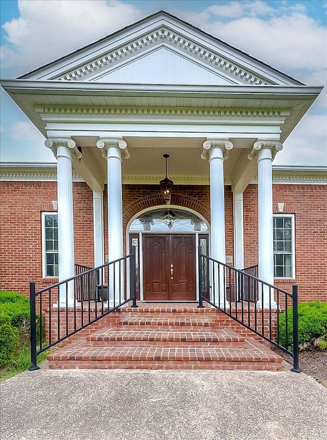 1758 Airdrie Ln, Frankfort, KY 40601 - entrance to property with a porch and brick siding