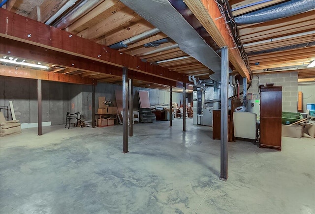 1758 Airdrie Ln, Frankfort, KY 40601 - unfinished below grade area featuring heating unit and electric water heater