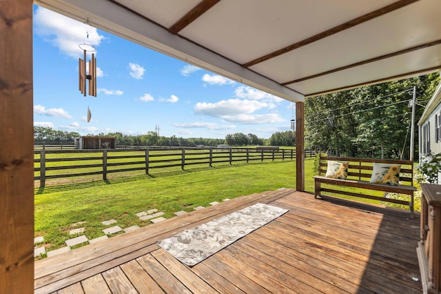 1100 Doublegate Rd, Jeffersonville, KY 40337 - wooden deck featuring a rural view and a fenced backyard