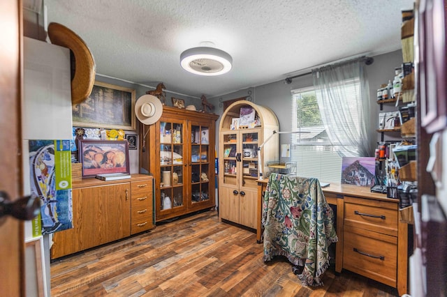 1100 Doublegate Rd, Jeffersonville, KY 40337 - home office with dark wood finished floors and a textured ceiling