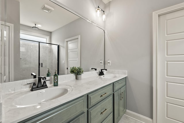 176 Cross Park Dr, Georgetown, KY 40324 - full bath with double vanity and a stall shower
