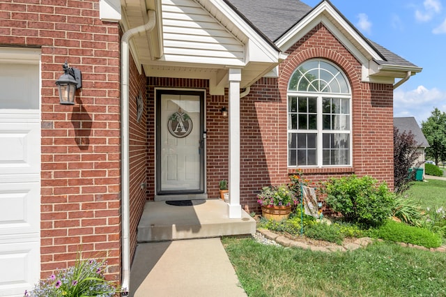 1701 Keating Dr, Louisville, KY 40245 - doorway to property with brick siding and a garage