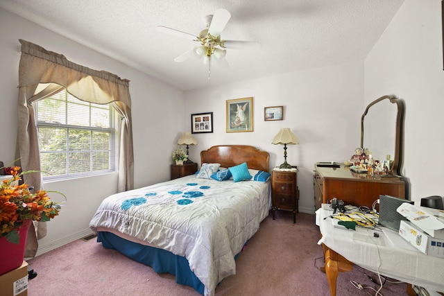 4107 Mine 18 Rd, Strunk, KY 42649 - carpeted bedroom with a ceiling fan and a textured ceiling