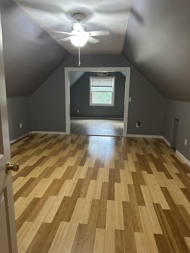 709 Carrington Green Rd, Salt Lick, KY 40371 - additional living space with a ceiling fan, wood finished floors, and lofted ceiling
