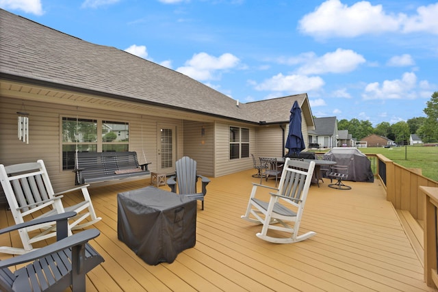 477 Barrington Dr, Somerset, KY 42503 - deck with outdoor dining space and a grill