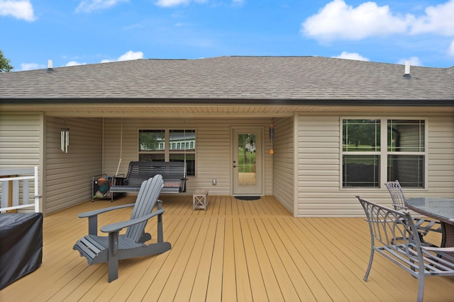 477 Barrington Dr, Somerset, KY 42503 - wooden terrace featuring outdoor dining space
