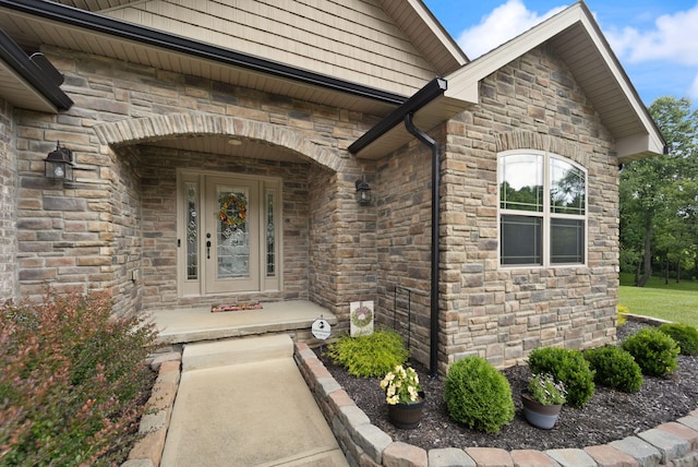 477 Barrington Dr, Somerset, KY 42503 - doorway to property featuring stone siding
