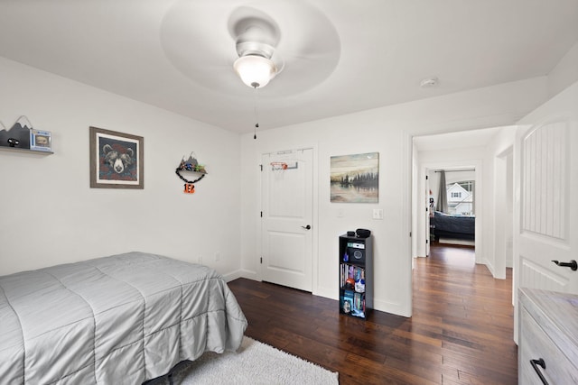477 Barrington Dr, Somerset, KY 42503 - bedroom with dark wood-style floors and a ceiling fan