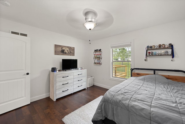 477 Barrington Dr, Somerset, KY 42503 - bedroom featuring dark wood-type flooring and a ceiling fan