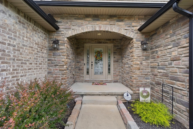 477 Barrington Dr, Somerset, KY 42503 - doorway to property featuring stone siding