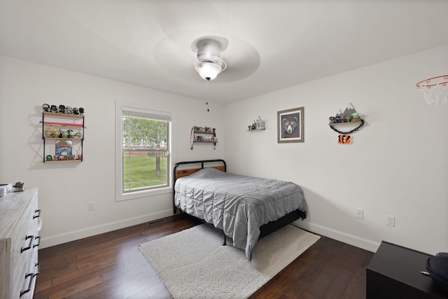 477 Barrington Dr, Somerset, KY 42503 - bedroom with dark wood-style flooring and ceiling fan