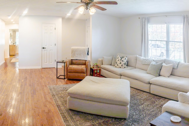 261 Applegrove Dr, Nicholasville, KY 40356 - living area with light wood-style flooring, healthy amount of natural light, and a ceiling fan