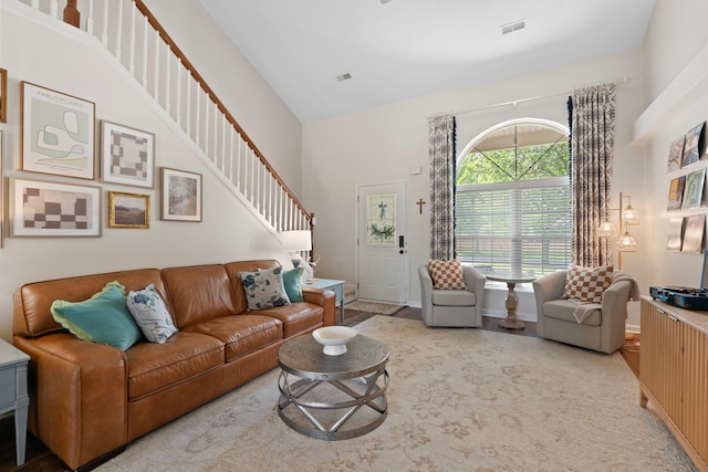 2193 Birkdale Dr, Lexington, KY 40509 - living area with stairs and a high ceiling