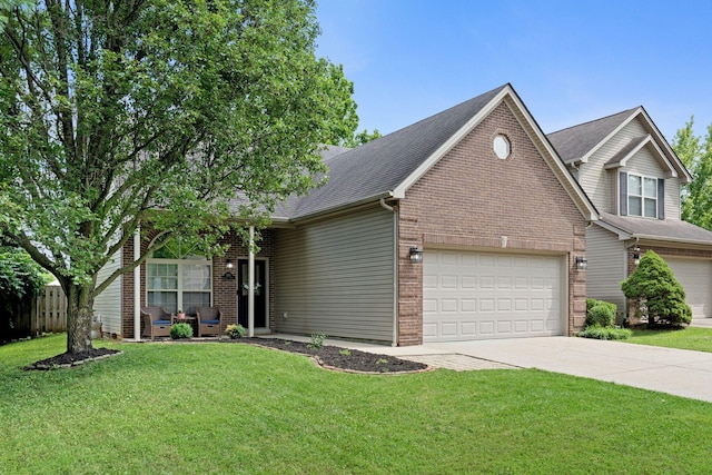 2193 Birkdale Dr, Lexington, KY 40509 - view of front of house with brick siding, driveway, a shingled roof, and a garage
