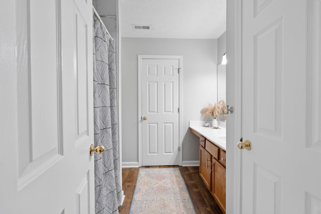 2193 Birkdale Dr, Lexington, KY 40509 - bathroom featuring vanity, wood finished floors, and a shower with shower curtain