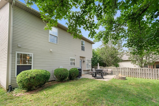 2193 Birkdale Dr, Lexington, KY 40509 - back of house featuring a patio and an outdoor living space with a fire pit