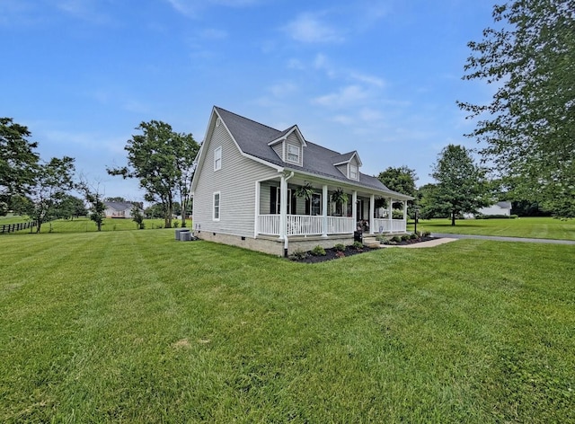 109 Edwards Ct, Lancaster, KY 40444 - view of side of home featuring a porch, a lawn, and crawl space