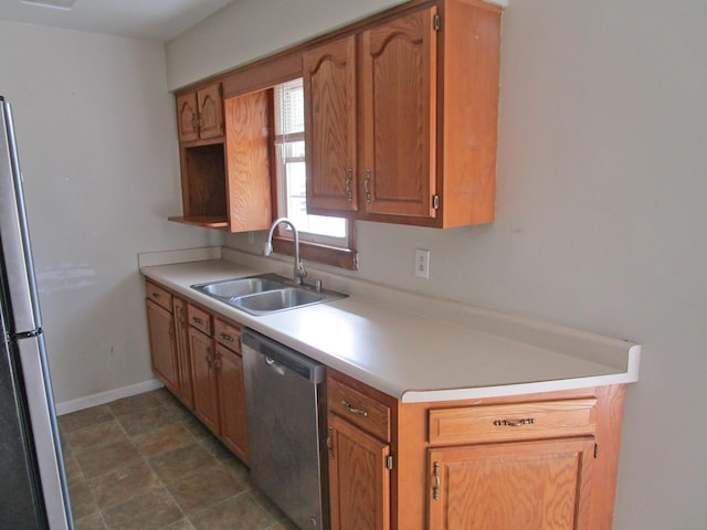 4000 Shadrick Ferry Rd, Frankfort, KY 40601 - kitchen featuring appliances with stainless steel finishes, light countertops, and brown cabinets