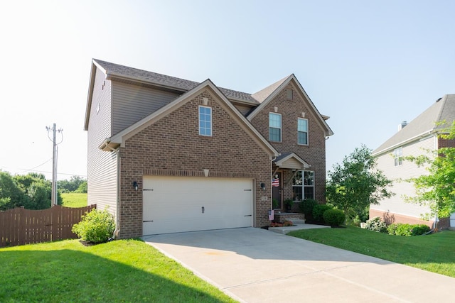 126 Mollie Way, Georgetown, KY 40324 - traditional-style house with brick siding, concrete driveway, and an attached garage