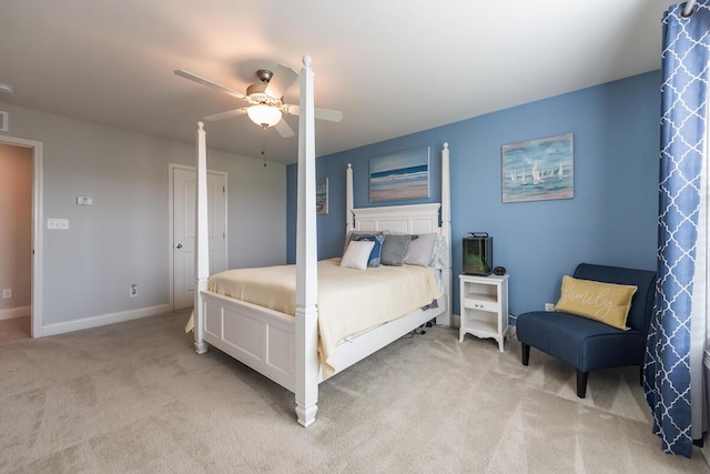 126 Mollie Way, Georgetown, KY 40324 - bedroom with light colored carpet, ceiling fan, and a closet