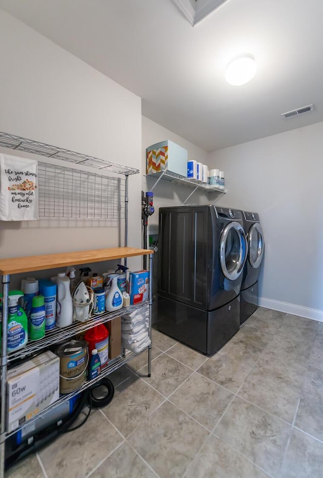 126 Mollie Way, Georgetown, KY 40324 - laundry area featuring washer and clothes dryer and tile patterned flooring
