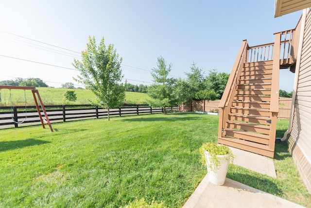 126 Mollie Way, Georgetown, KY 40324 - fenced backyard featuring stairs and a view of rural / pastoral area