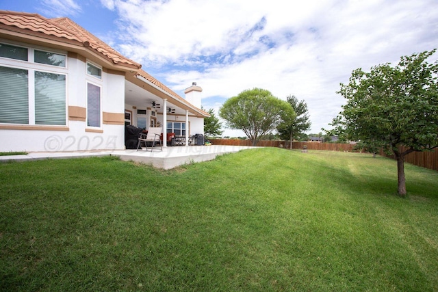 6106 Purple Sage Cir, Amarillo, TX 79124 - view of yard featuring ceiling fan and a patio