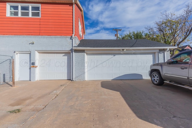 view of garage