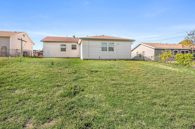 rear view of property featuring fence