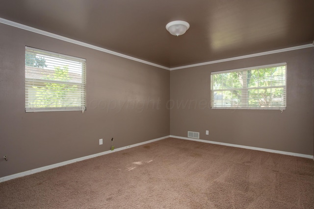 3203 S Austin St, Amarillo, TX 79109 - carpeted empty room with crown molding and healthy amount of natural light