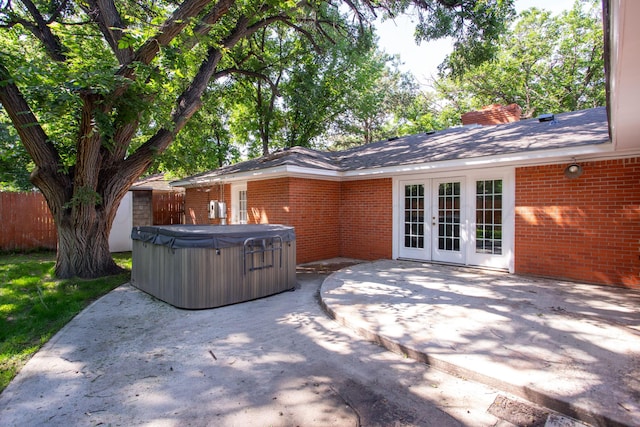 3203 S Austin St, Amarillo, TX 79109 - view of patio with french doors and a hot tub