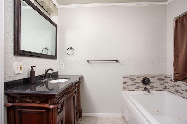 3203 S Austin St, Amarillo, TX 79109 - bathroom with vanity, a whirlpool tub, and tile patterned floors