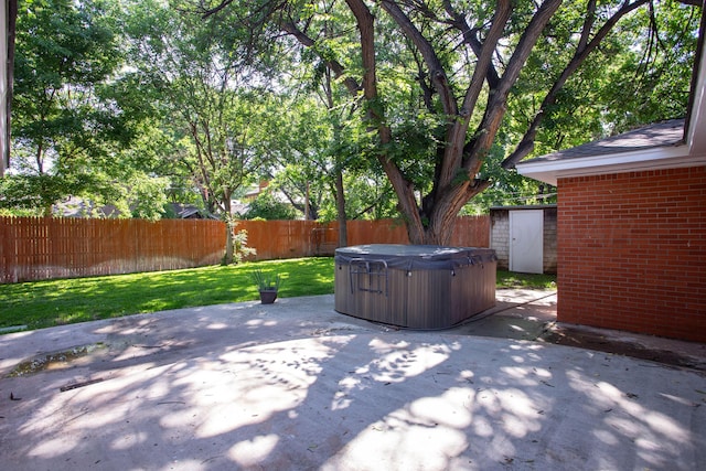 3203 S Austin St, Amarillo, TX 79109 - fenced backyard with a hot tub and a patio