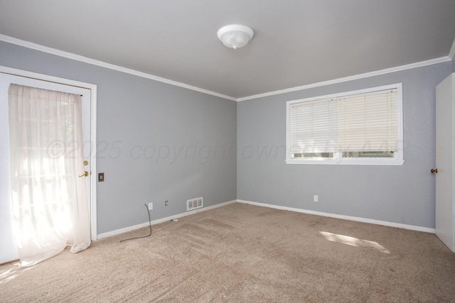 3203 S Austin St, Amarillo, TX 79109 - carpeted spare room featuring ornamental molding and plenty of natural light