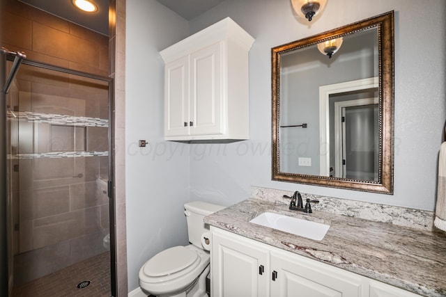 6817 Baccus Dr, Amarillo, TX 79124 - full bathroom with a shower stall, toilet, and vanity