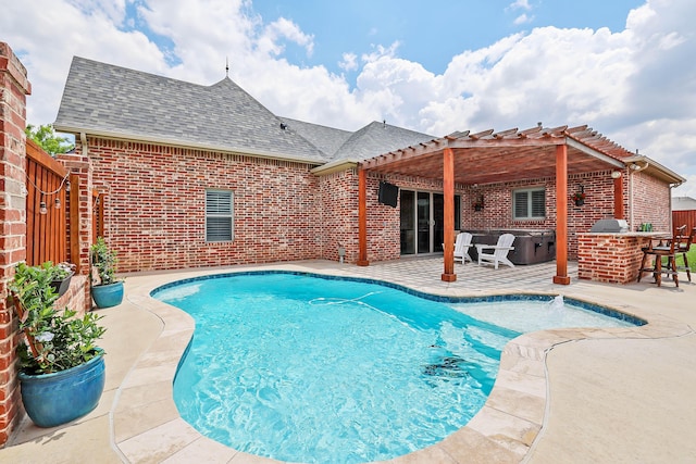 6817 Baccus Dr, Amarillo, TX 79124 - view of pool featuring a pergola and a patio