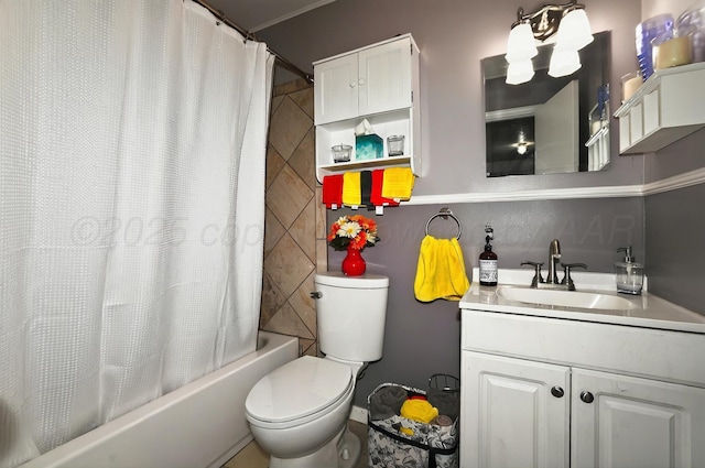 6005 Gainsborough Rd, Amarillo, TX 79106 - full bathroom featuring toilet, shower / tub combo, and vanity