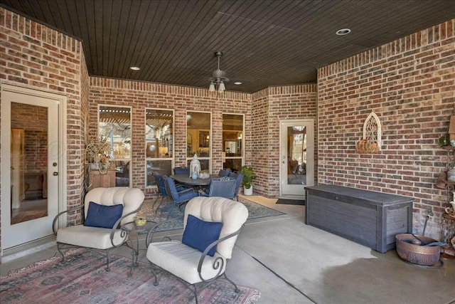 7908 London Ct, Amarillo, TX 79119 - view of patio featuring a ceiling fan and outdoor dining space