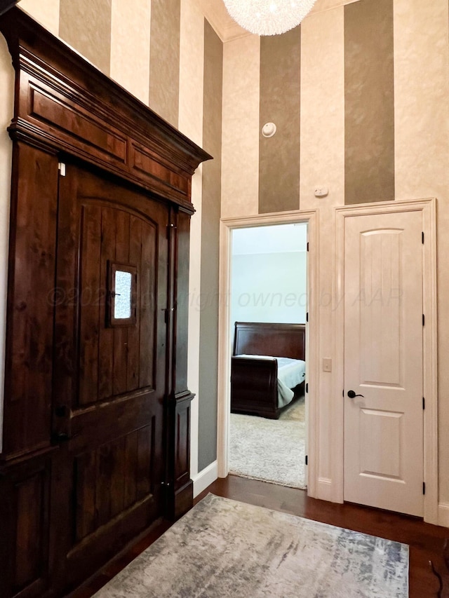 7507 Continental Pkwy, Amarillo, TX 79119 - entrance foyer with a high ceiling and dark wood-type flooring