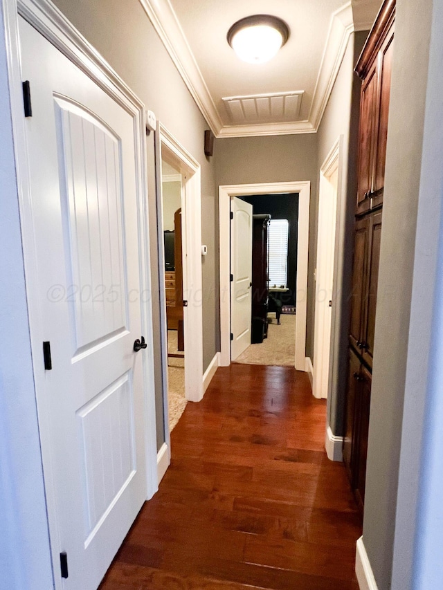 7507 Continental Pkwy, Amarillo, TX 79119 - hall with ornamental molding and dark wood-style flooring