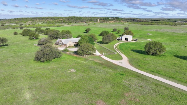 drone / aerial view with a rural view