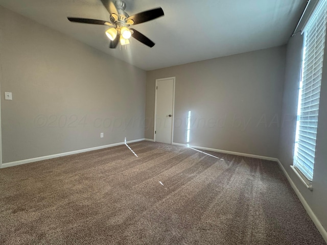 3717 Farwell Dr, Amarillo, TX 79109 - carpeted spare room featuring baseboards and ceiling fan