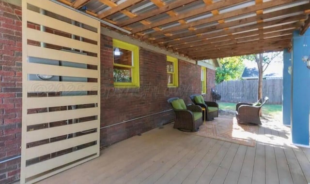 2404 S Harrison St, Amarillo, TX 79109 - wooden terrace with fence
