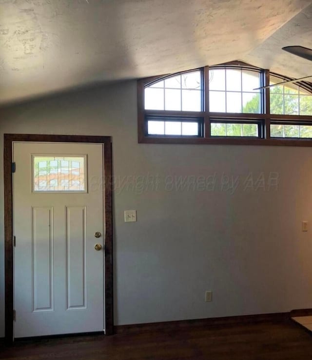 2404 S Harrison St, Amarillo, TX 79109 - entryway featuring lofted ceiling and dark wood-type flooring