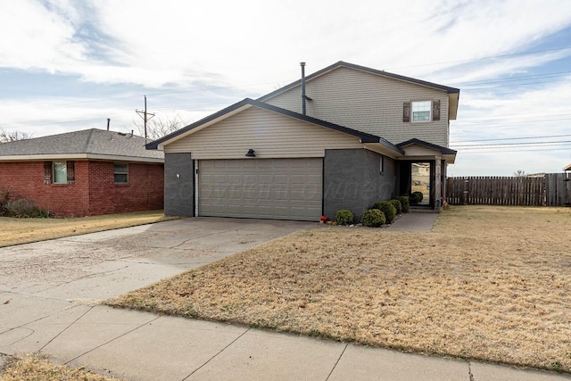 view of front of house with a garage