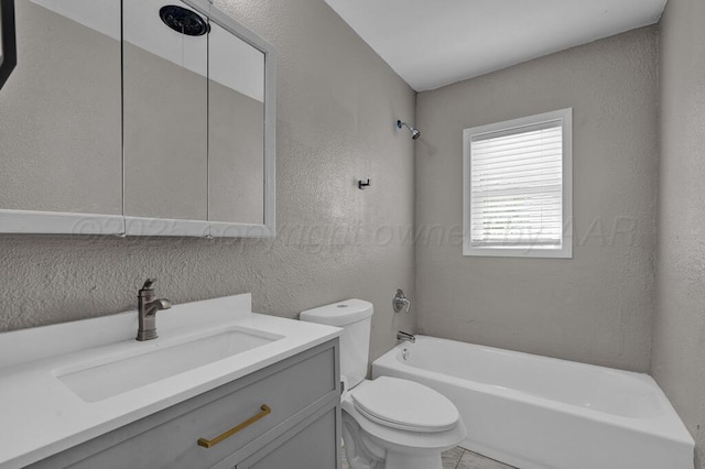 912 W Bonita Ave, Amarillo, TX 79108 - bathroom with vanity, a textured wall, and toilet